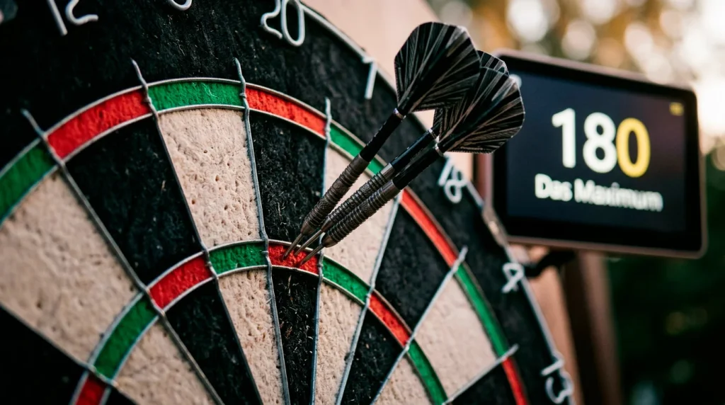 Drei Darts im Triple-20-Feld für ein 180er-Maximum