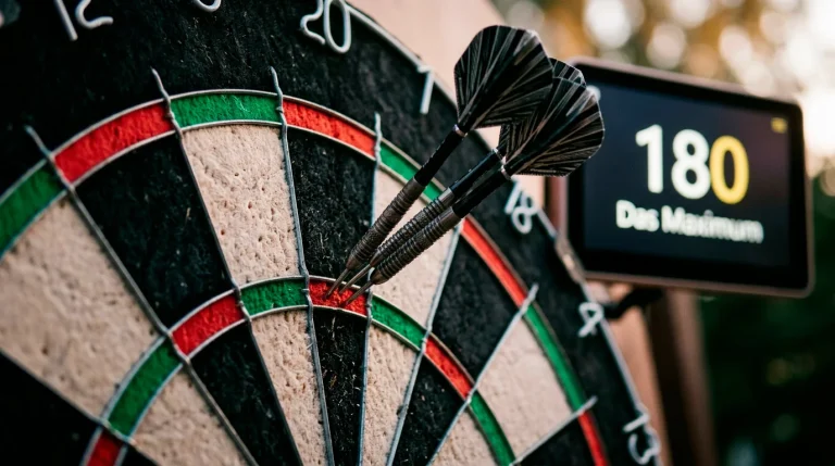 Drei Darts im Triple-20-Feld für ein 180er-Maximum