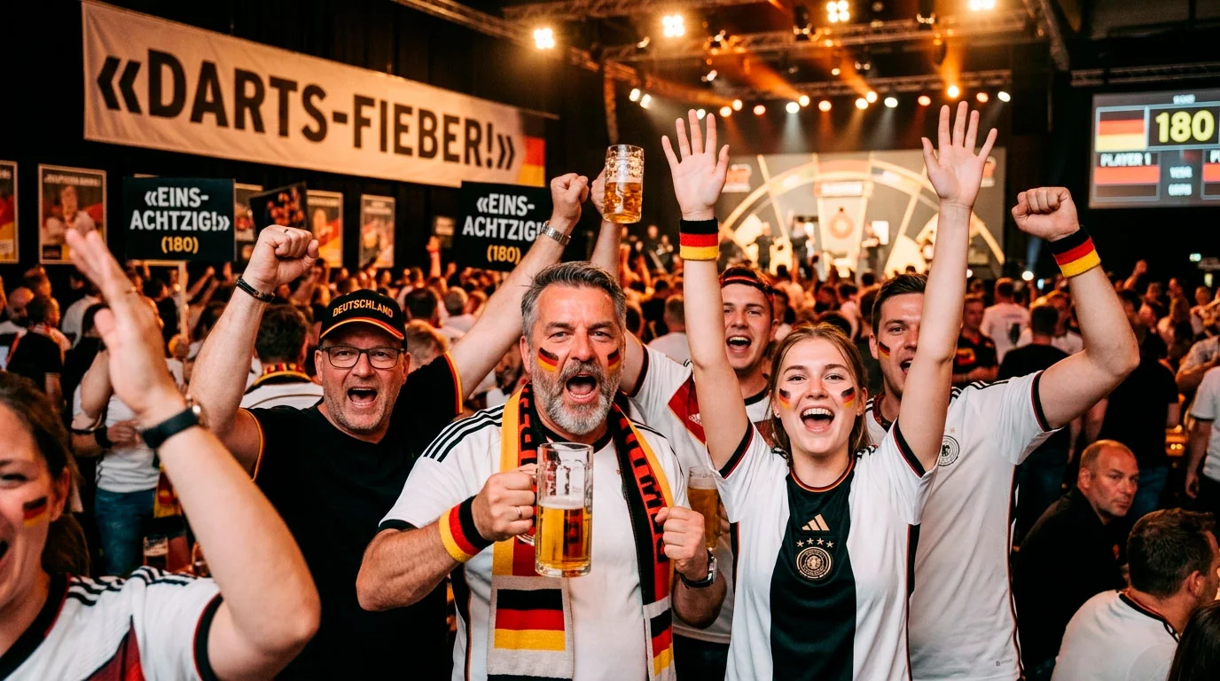 Begeisterte Darts-Fans bei einem Event in Deutschland